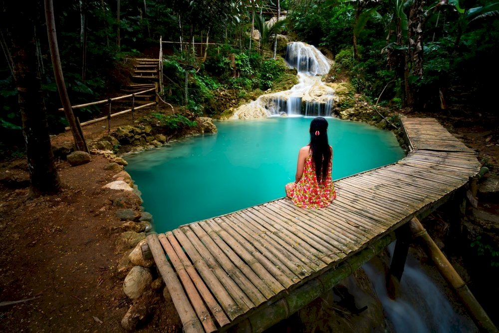 Taman Sungai Mudal yang Asri di Kulon Progo Yogyakarta